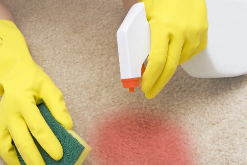 Carpet cleaners beginning a safe cleaning job in Forest Hill