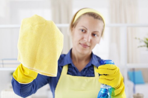 Carpet cleaner preparing equipment for a safe cleaning job
