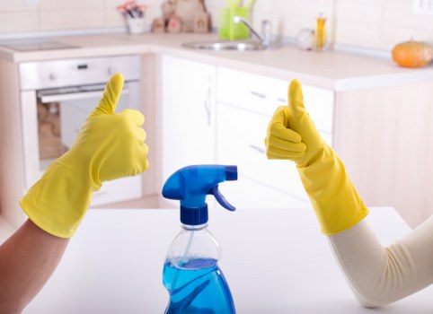Carpet cleaning technician preparing equipment before a service appointment