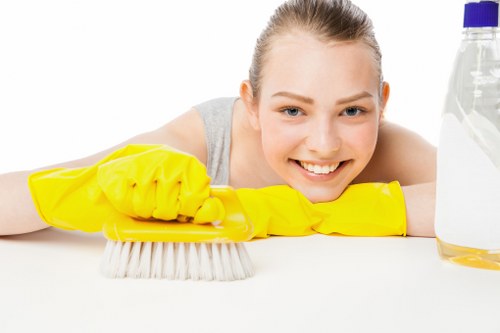 Deep carpet cleaning equipment used on a carpeted floor